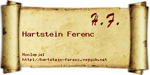 Hartstein Ferenc névjegykártya